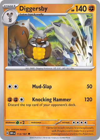 Diggersby 113/197 Pokemon card