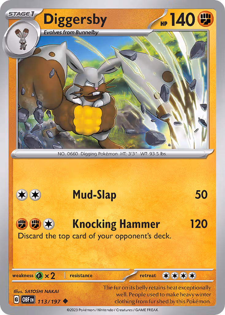 Diggersby 113/197 Pokemon card