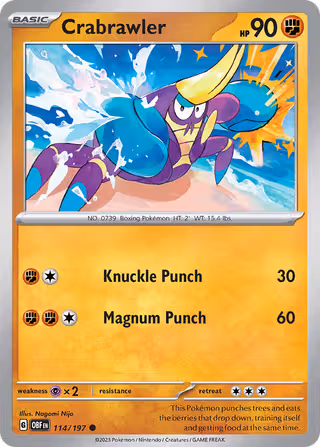 Crabrawler 114/197 Pokemon card