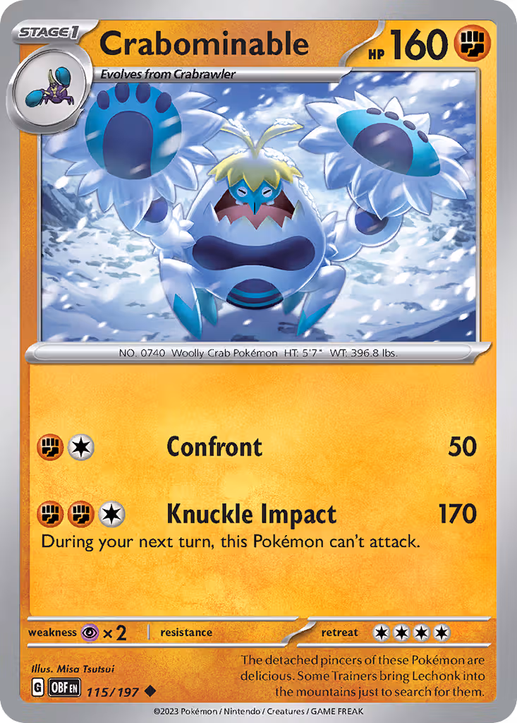 Crabominable 115/197 Pokemon card
