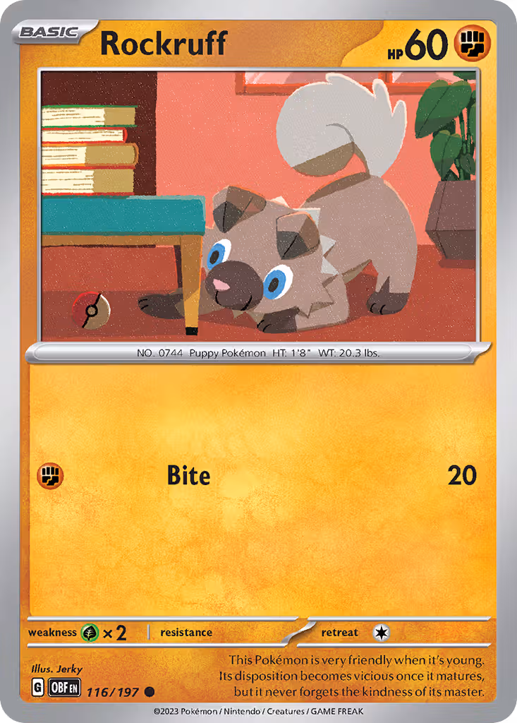 Rockruff 116/197 Pokemon card