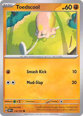 Toedscool 118/197 Pokemon card