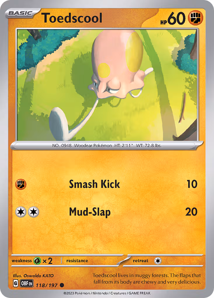 Toedscool 118/197 Pokemon card