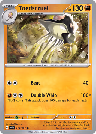 Toedscruel 119/197 Pokemon card