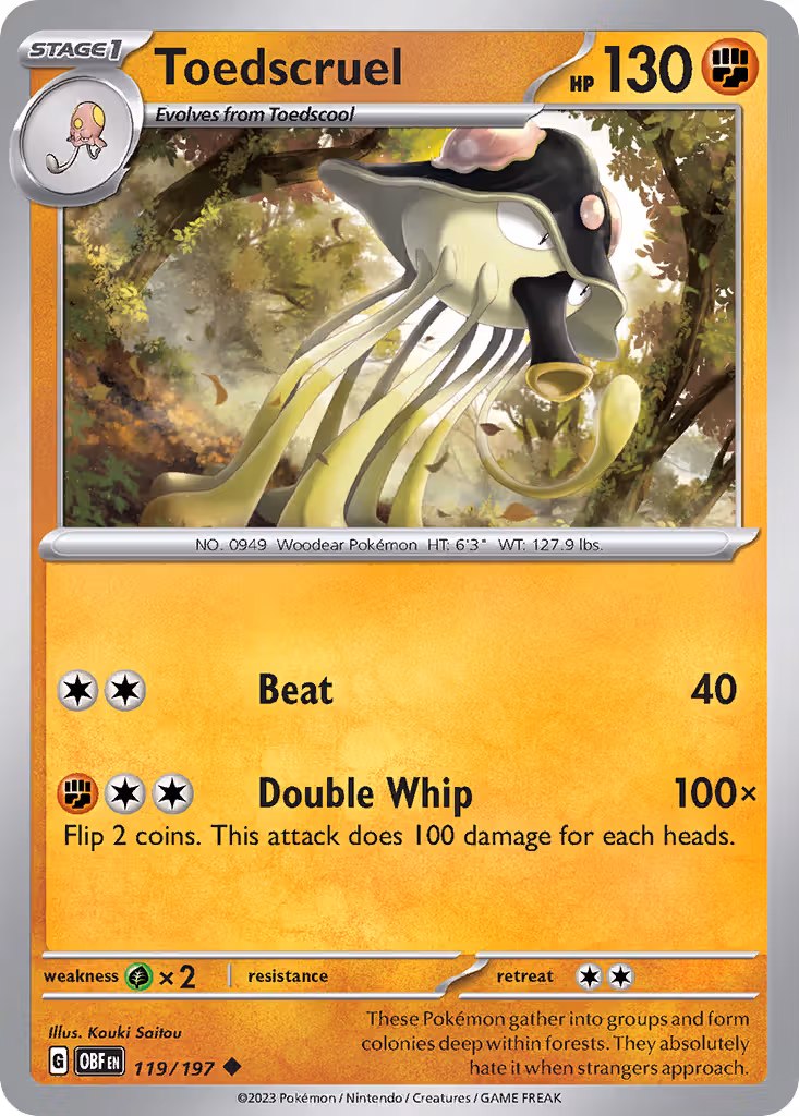 Toedscruel 119/197 Pokemon card