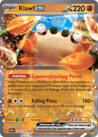 Klawf ex 120/197 Pokemon card