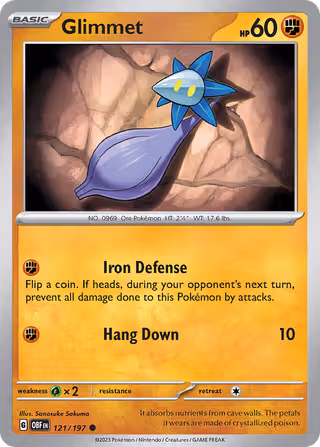 Glimmet 121/197 Pokemon card