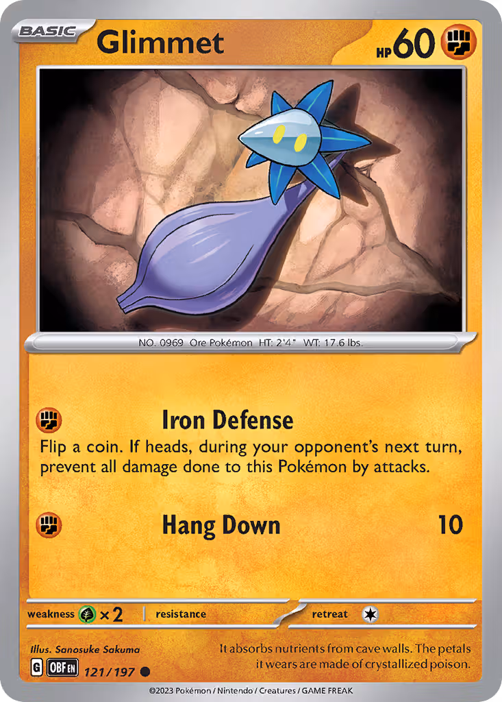 Glimmet 121/197 Pokemon card