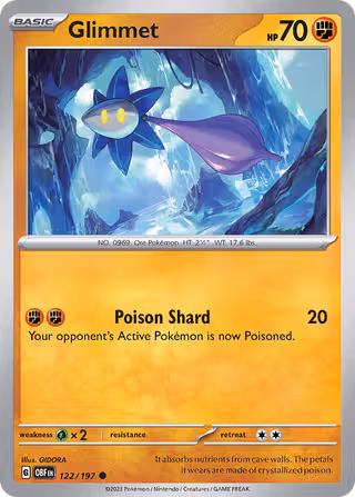 Glimmet 122/197 Pokemon card