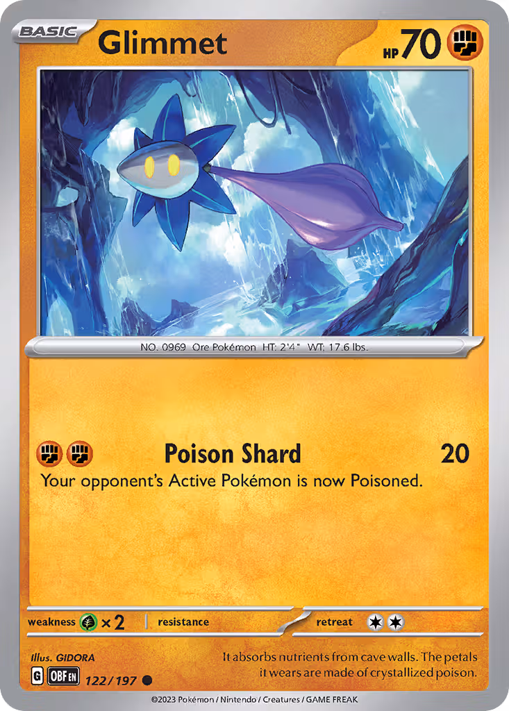 Glimmet 122/197 Pokemon card