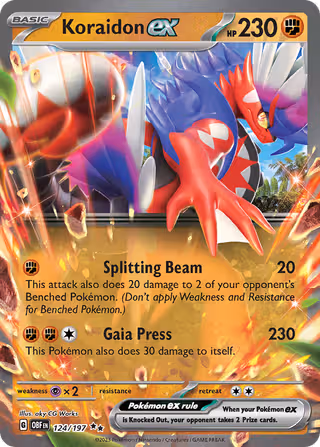 Koraidon ex 124/197 Pokemon card