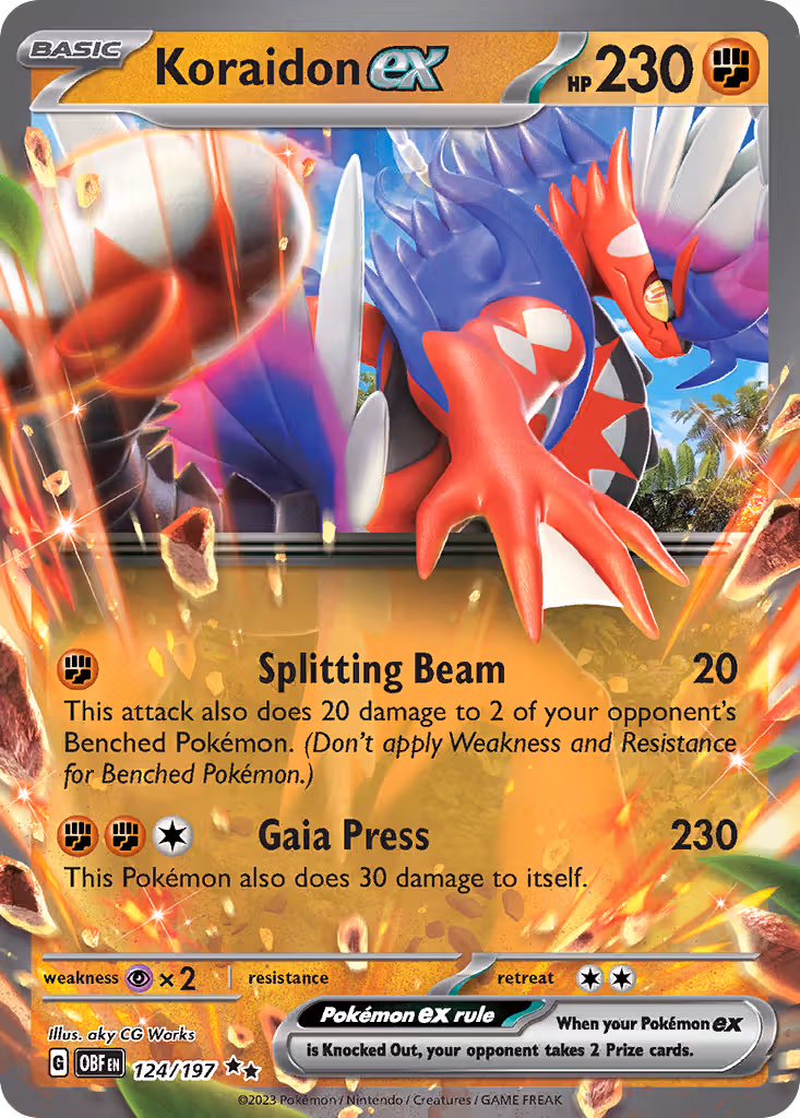 Koraidon ex 124/197 Pokemon card