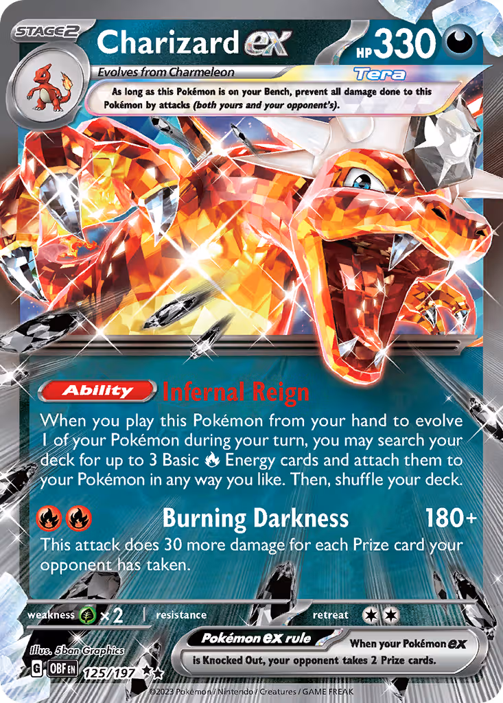 Charizard ex 125/197 Pokemon card