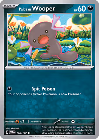 Paldean Wooper 126/197 Pokemon card