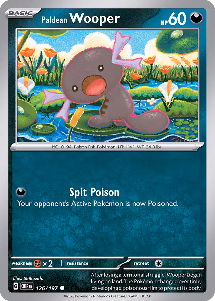 Paldean Wooper 126/197 Pokemon card