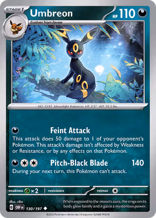 Umbreon 130/197 Pokemon card