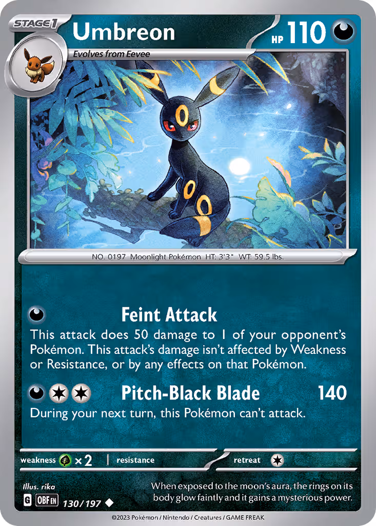 Umbreon 130/197 Pokemon card