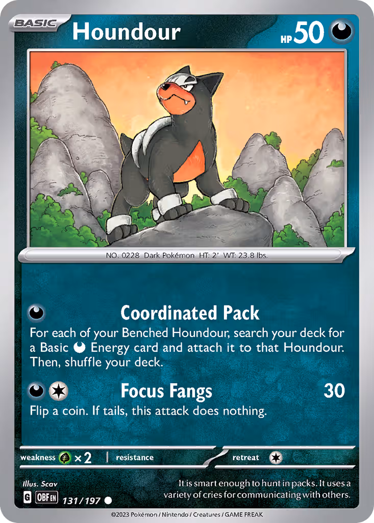Houndour 131/197 Pokemon card