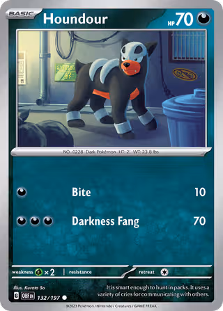 Houndour 132/197 Pokemon card