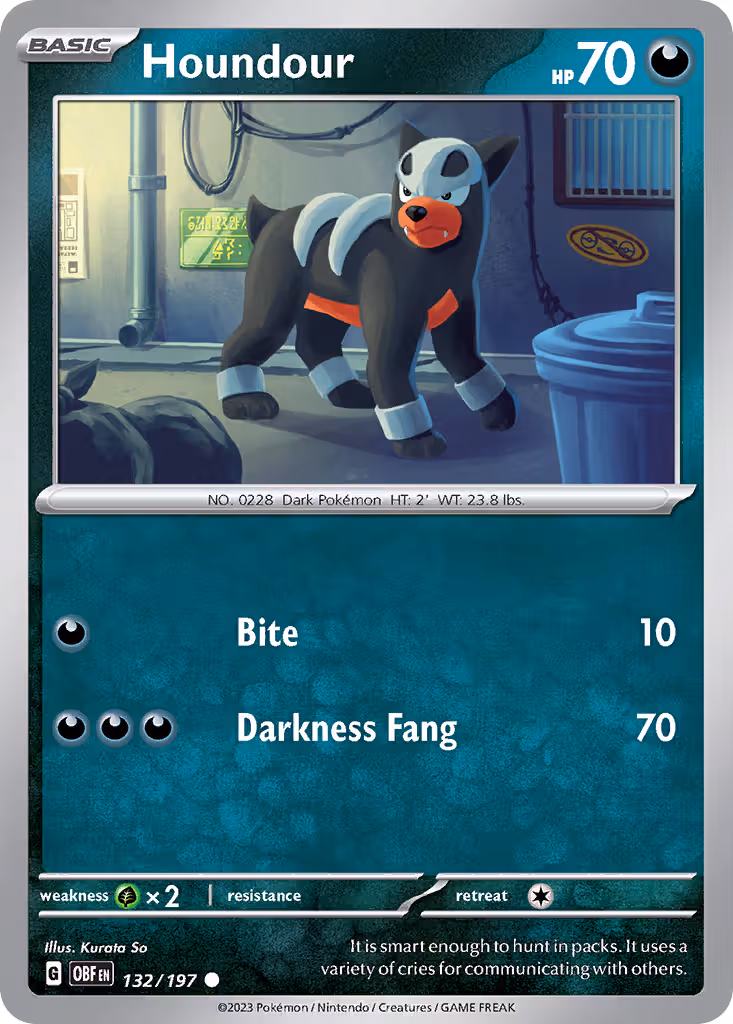 Houndour 132/197 Pokemon card