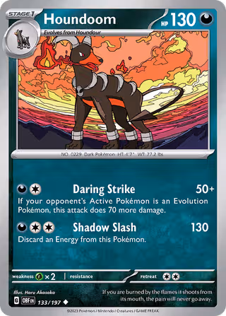 Houndoom 133/197 Pokemon card