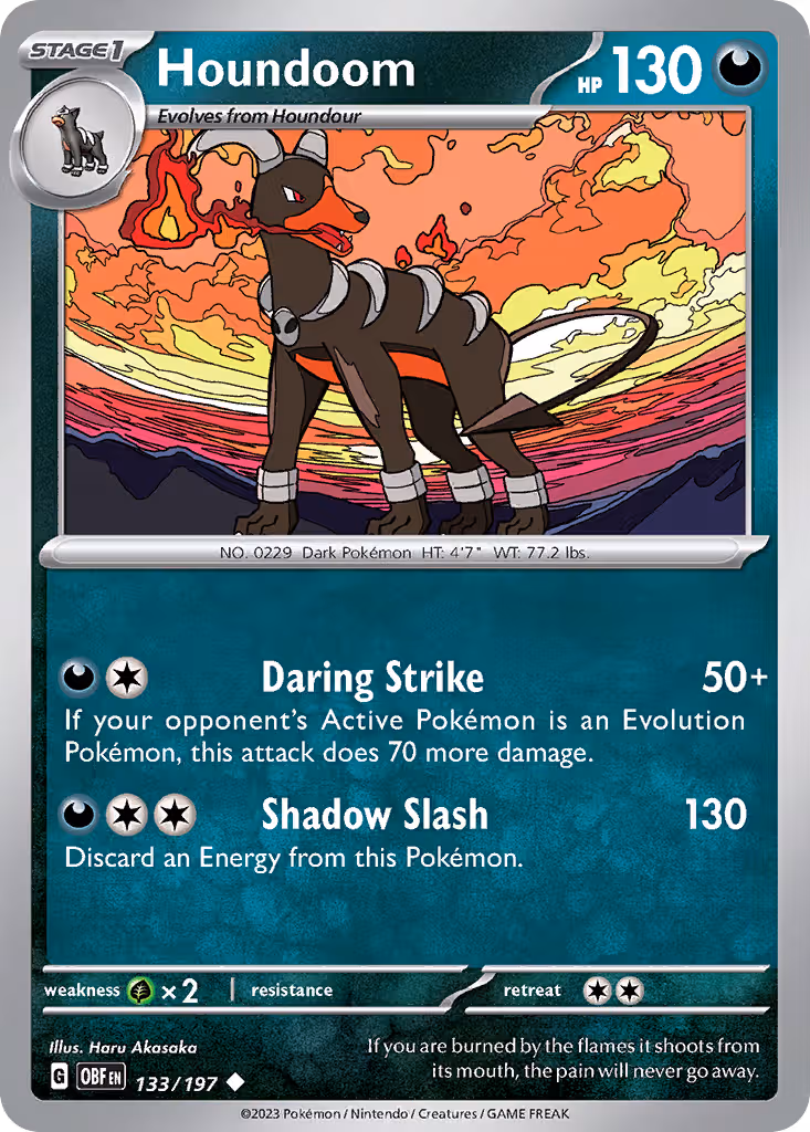 Houndoom 133/197 Pokemon card