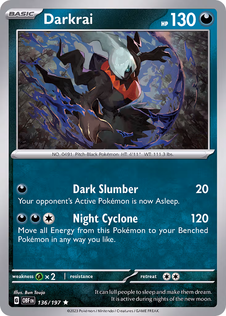 Darkrai 136/197 Pokemon card