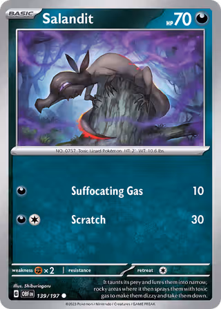 Salandit 139/197 Pokemon card