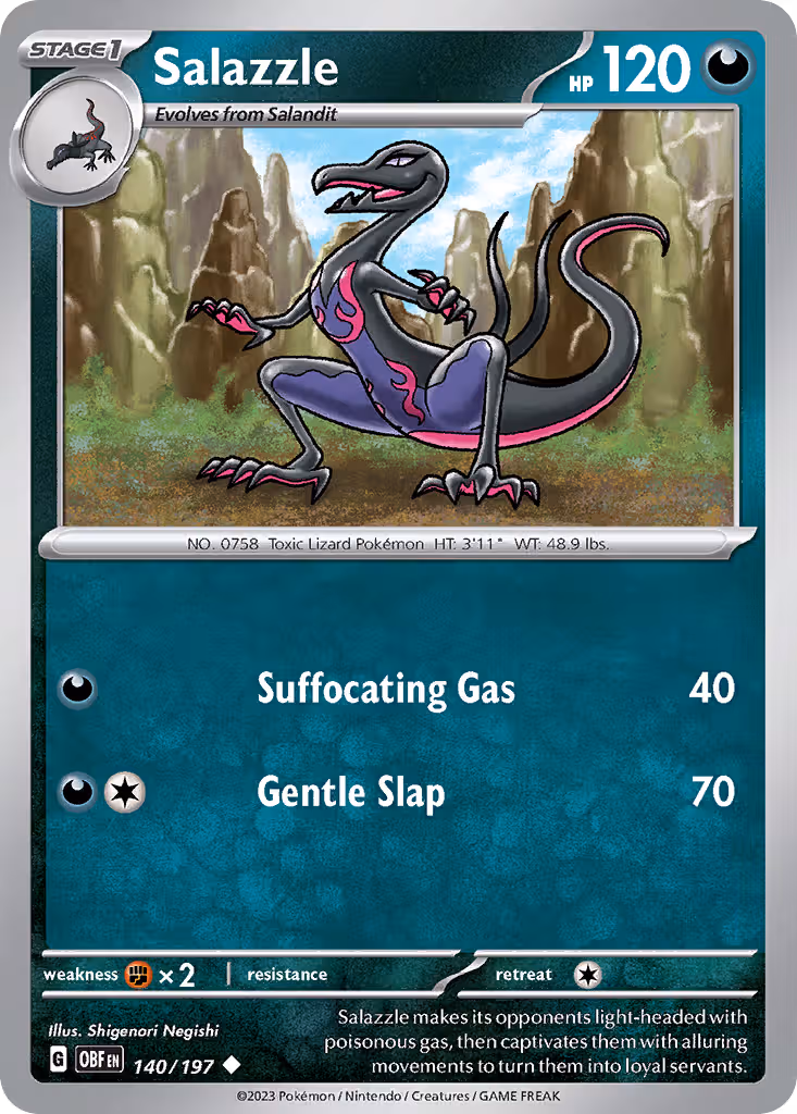 Salazzle 140/197 Pokemon card