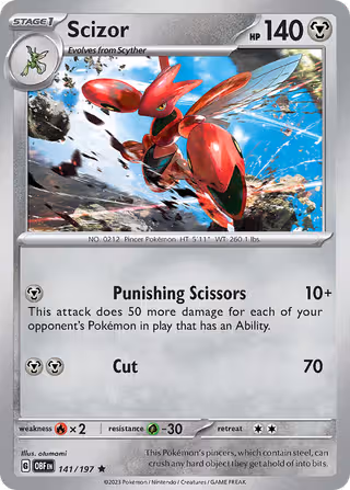Scizor 141/197 Pokemon card
