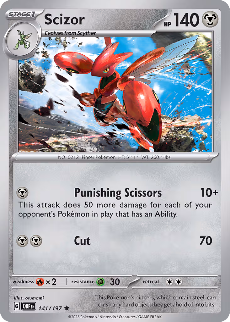Scizor 141/197 Pokemon card
