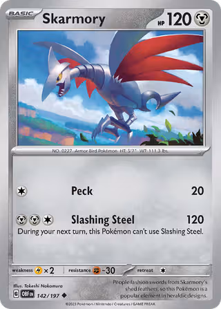 Skarmory 142/197 Pokemon card