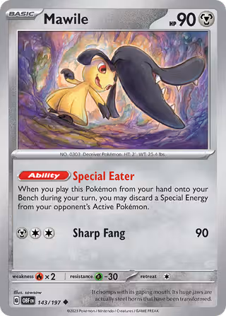 Mawile 143/197 Pokemon card