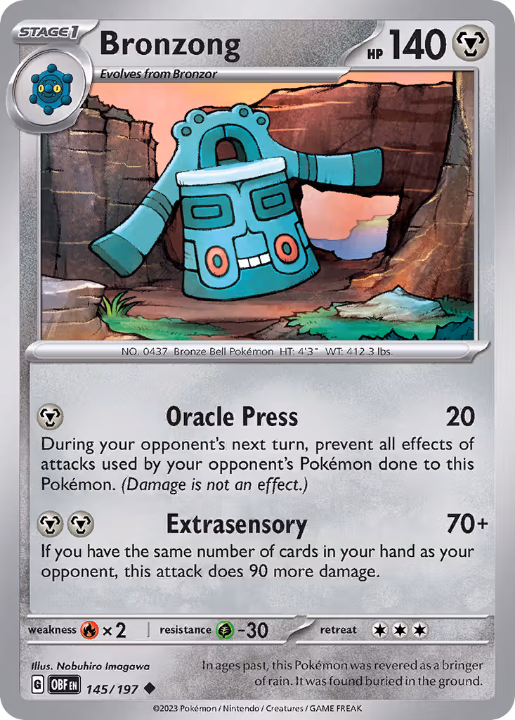 Bronzong 145/197 Pokemon card