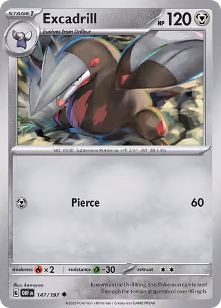 Excadrill 147/197 Pokemon card