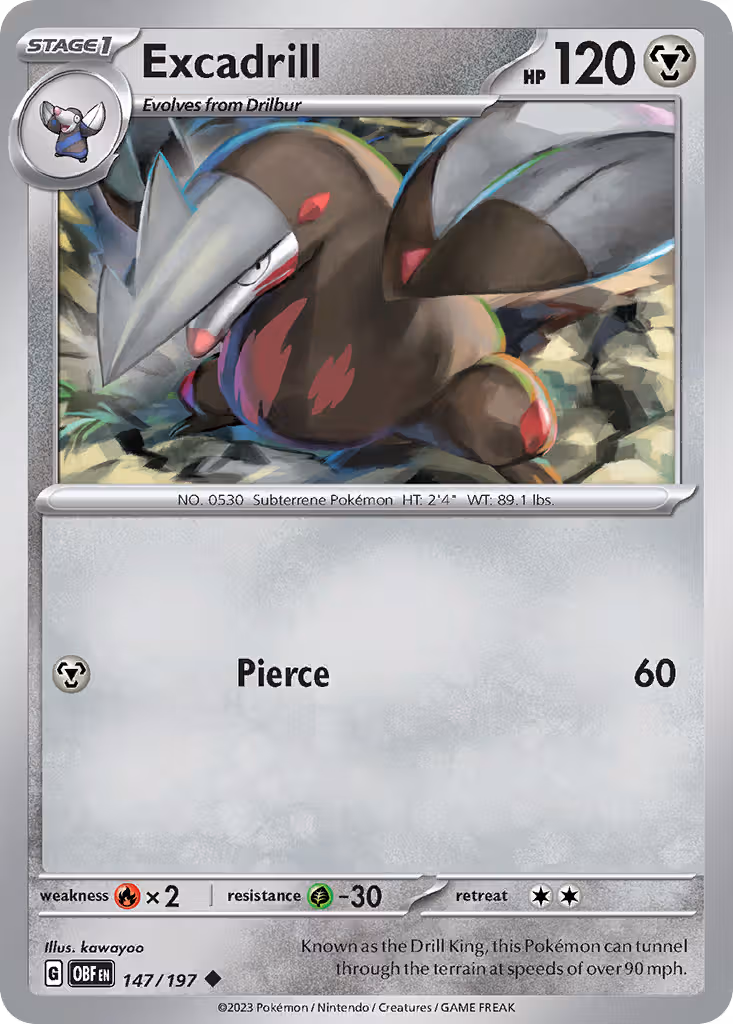 Excadrill 147/197 Pokemon card