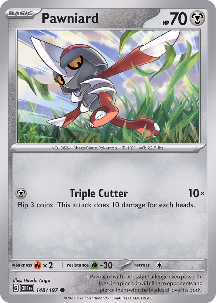 Pawniard 148/197 Pokemon card