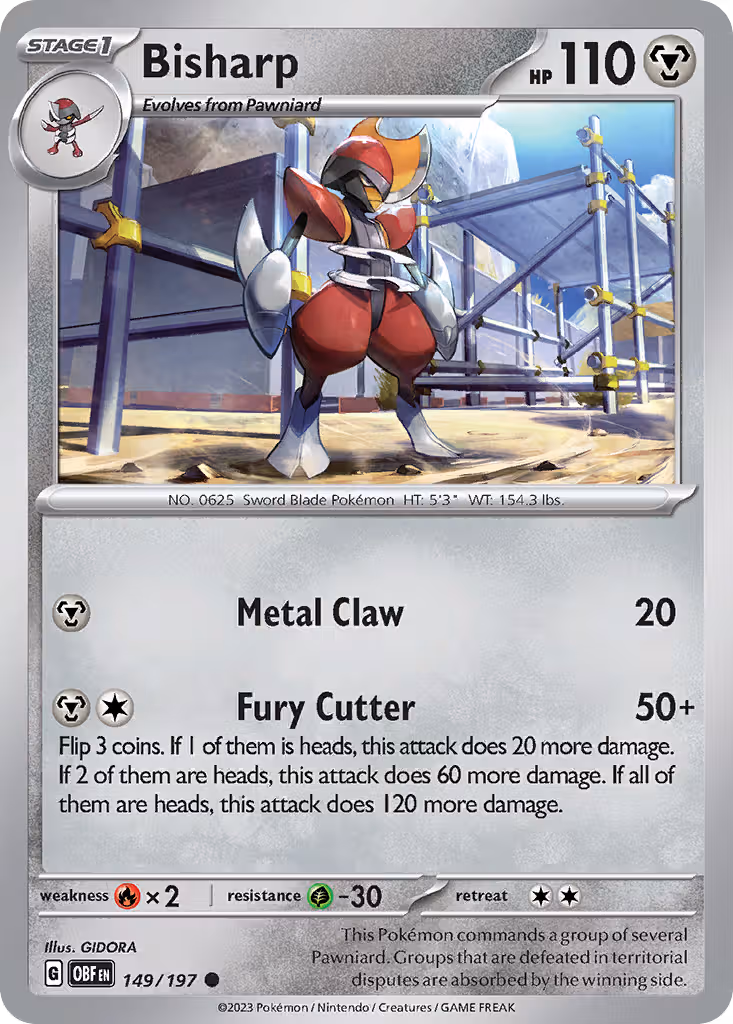 Bisharp 149/197 Pokemon card