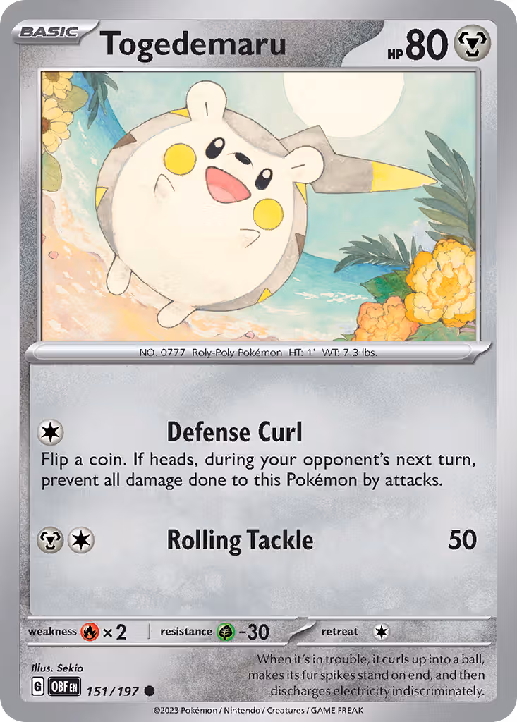 Togedemaru 151/197 Pokemon card