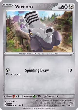 Varoom 154/197 Pokemon card