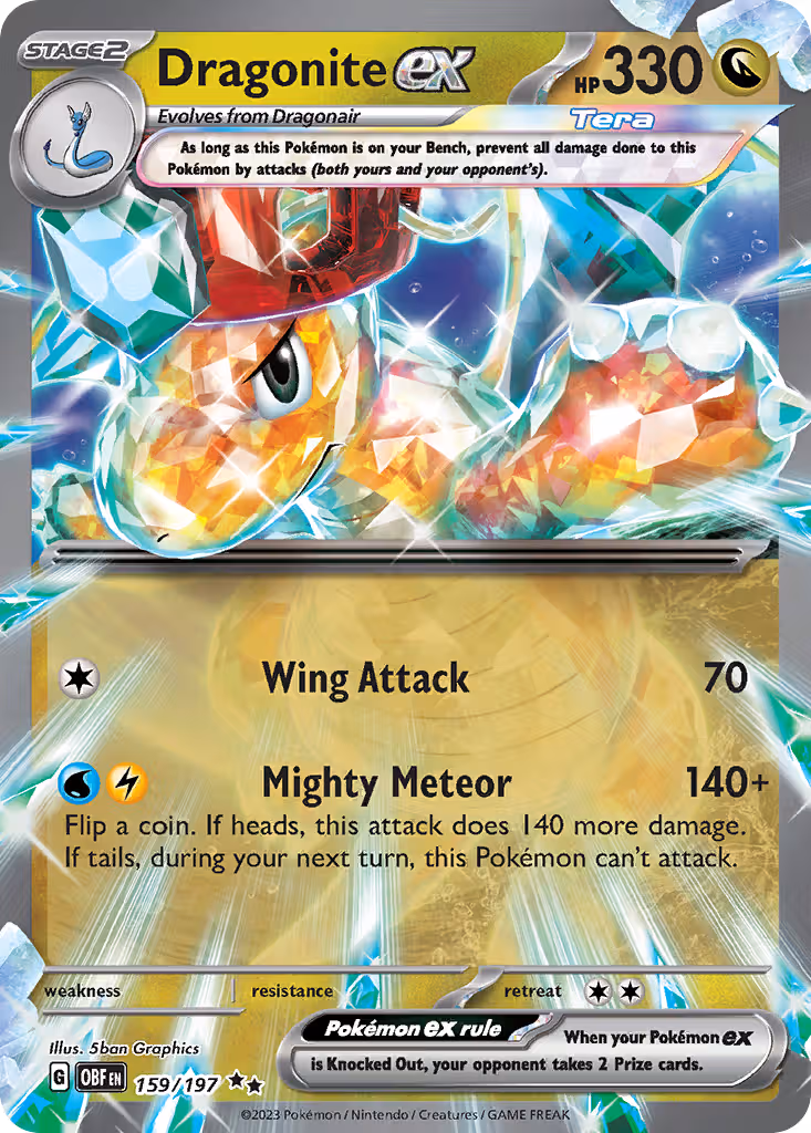 Dragonite ex 159/197 Pokemon card