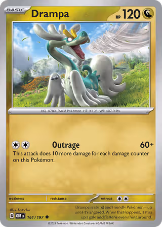 Drampa 161/197 Pokemon card