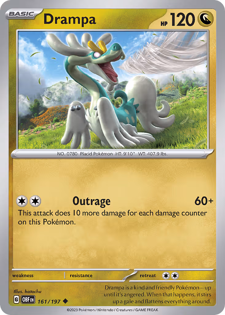 Drampa 161/197 Pokemon card