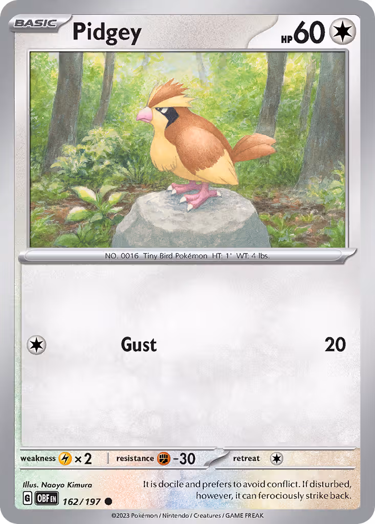 Pidgey 162/197 Pokemon card