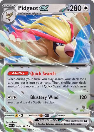 Pidgeot ex 164/197 Pokemon card