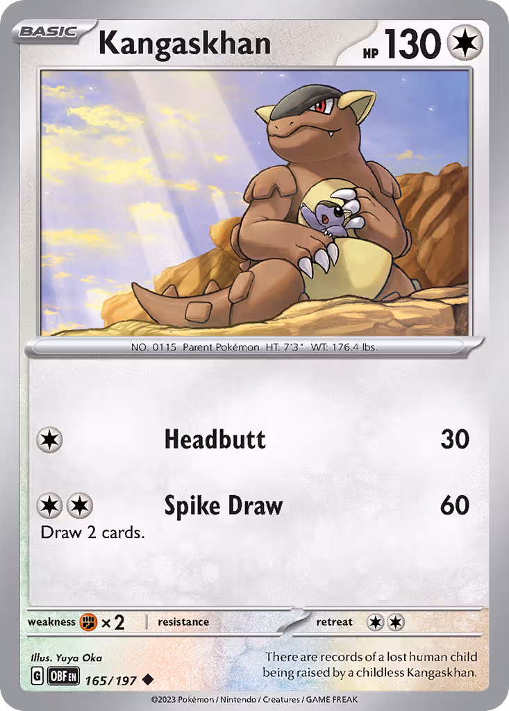 Kangaskhan 165/197 Pokemon card