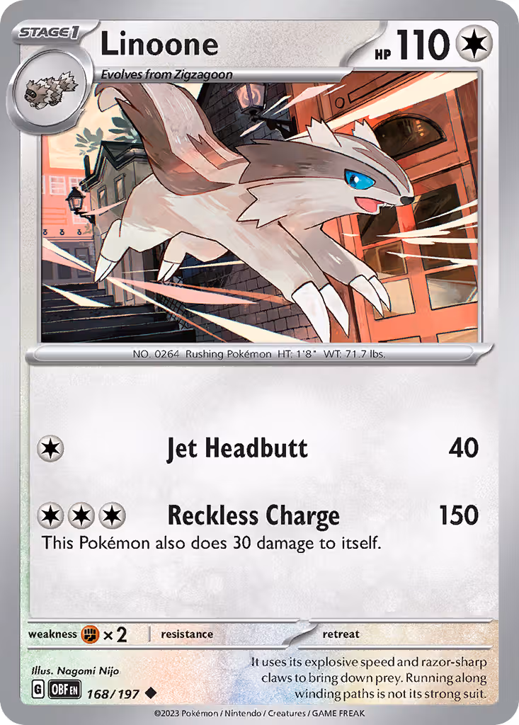 Linoone 168/197 Pokemon card