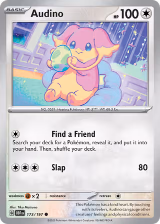 Audino 173/197 Pokemon card