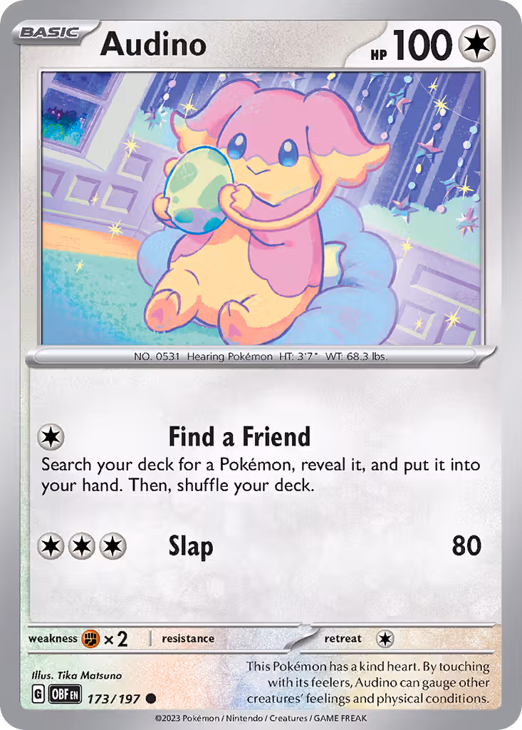 Audino 173/197 Pokemon card