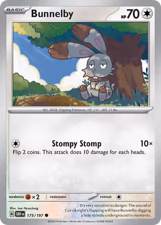 Bunnelby 175/197 Pokemon card
